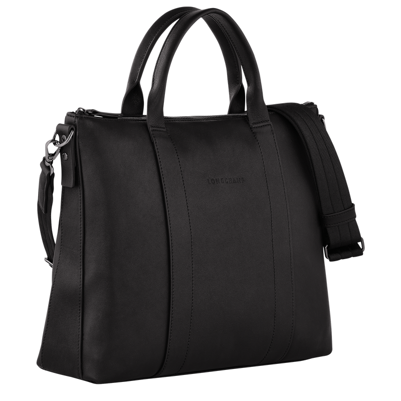 Longchamp 3D Briefcase , Black - Leather  - View 3 of 5