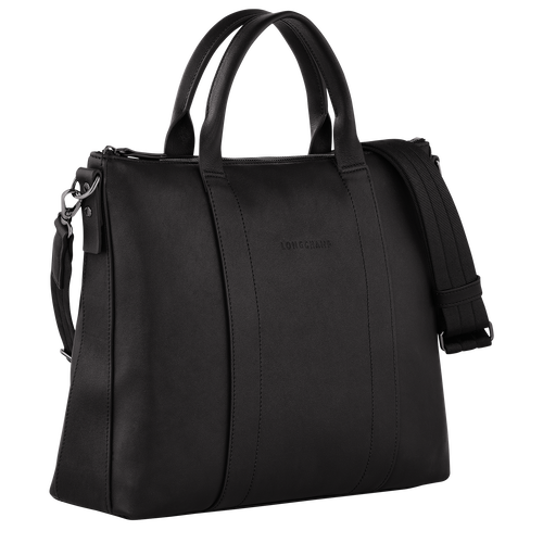 Longchamp 3D Briefcase , Black - Leather - View 3 of 5