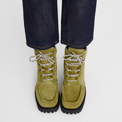 Boots La Baroudeuse , Cuir - Pistache