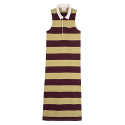 Polo dress , Pistachio/Burgundy - Striped jersey