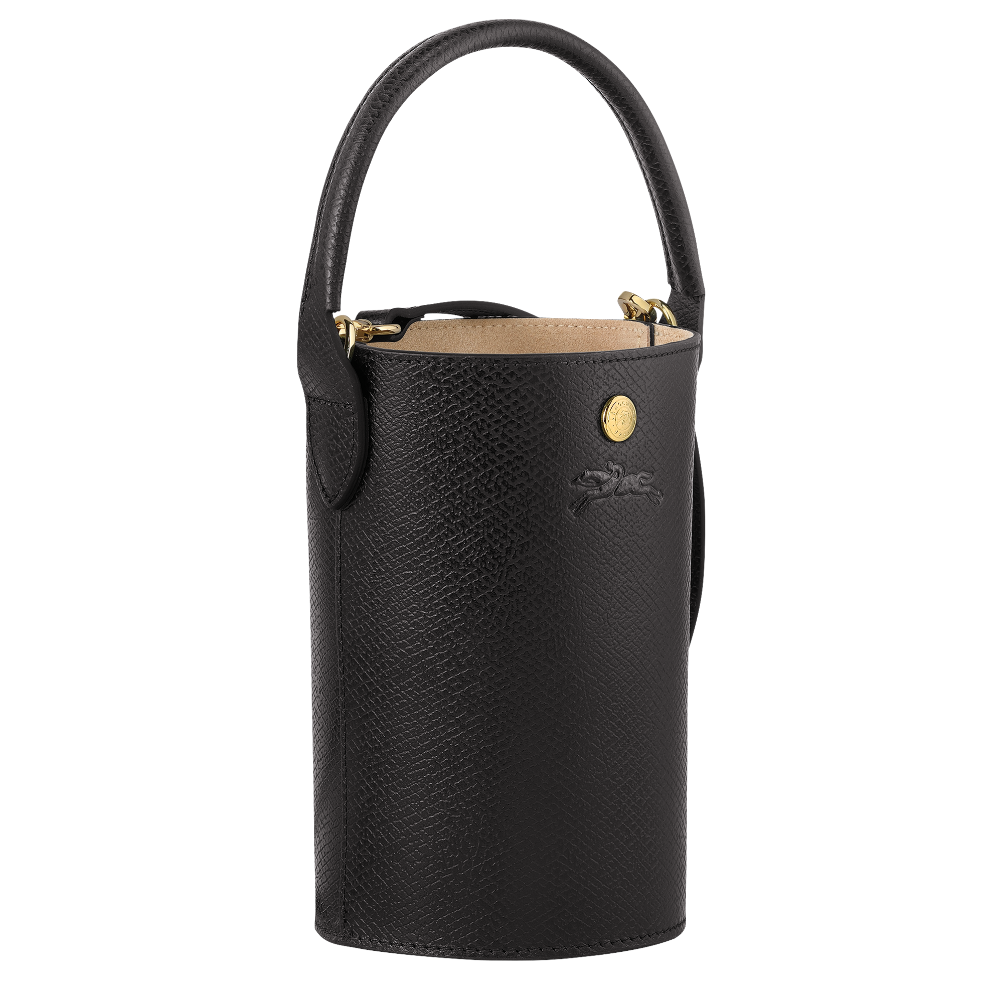 Longchamp Le Pliage Cuir Crossbody Bag In Black