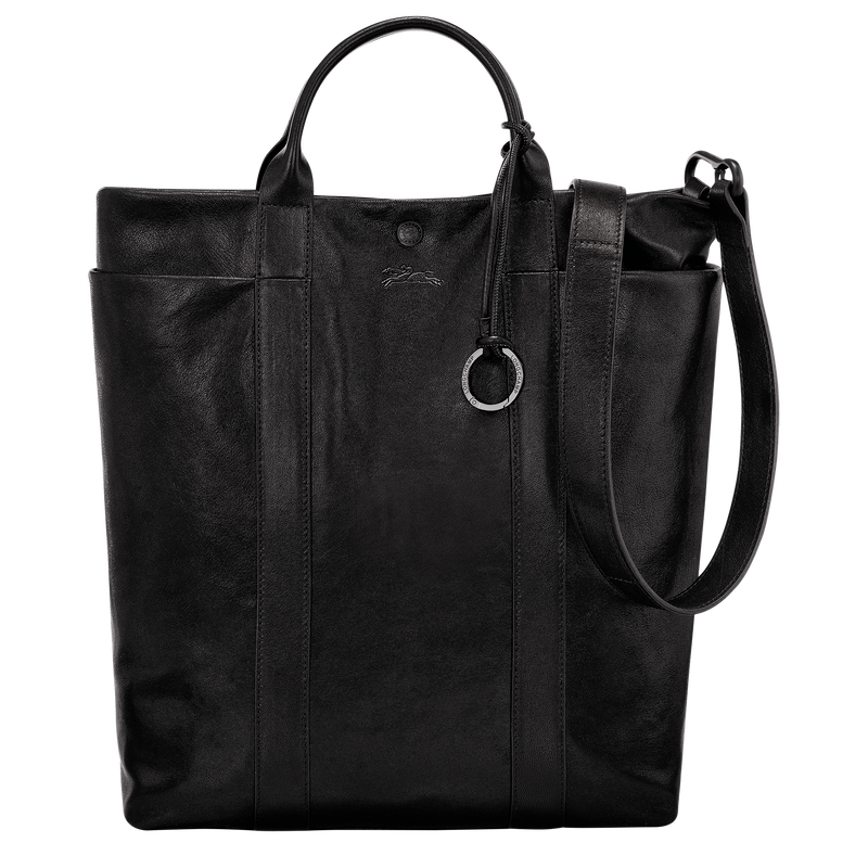 Longchamp black leather tote online