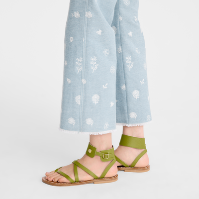 Longchamp x K.Jacques Sandals, Kiwi Green