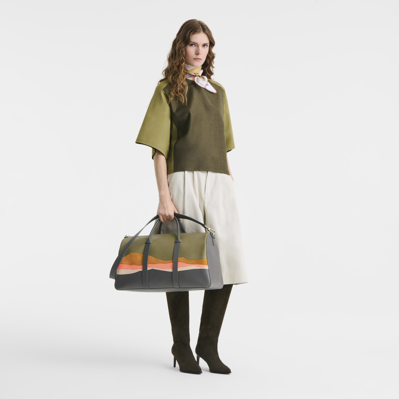Caroline H&eacute;lain x Longchamp XL Travel bag , Mineral - Leather  - View 2 of  4