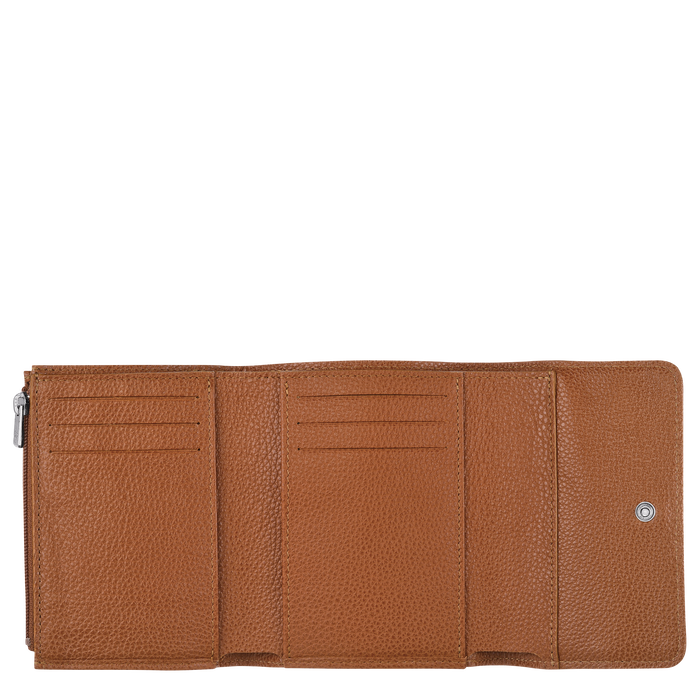 Compact wallet Le Foulonné Caramel (30000021F72) | Longchamp US