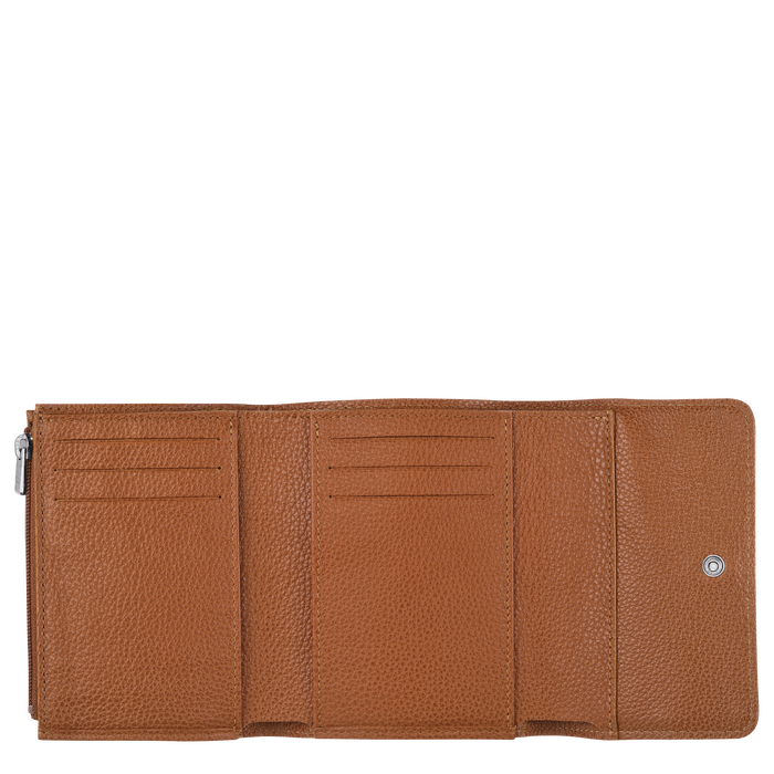 Compact wallet Le Foulonné Caramel (30000021F72) | Longchamp US Compact wallet Le Foulonné Caramel (30000021F72) | Longchamp US