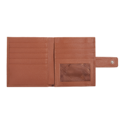 Le Foulonné Compact wallet , Caramel - Leather
