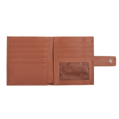 Le Foulonné Compact wallet , Caramel - Leather
