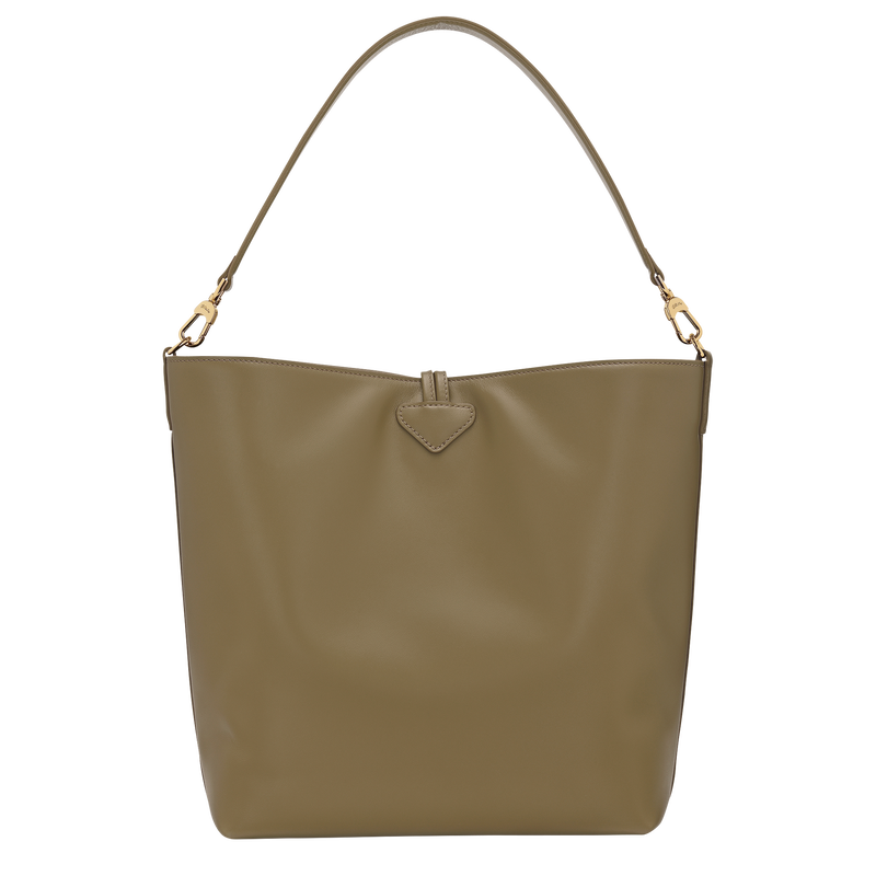 Sac porté épaule M Le Roseau , Cuir - Olive  - Vue 4 de 5