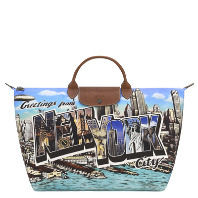 Sac de voyage Longchamp X Jeremy Scott S , Toile - Brun