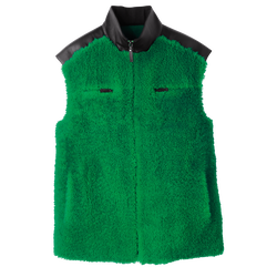 Sleeveless cardigan , Lawn - Leather