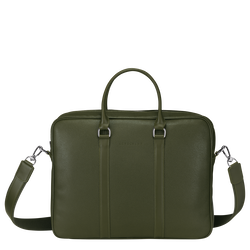 Le Foulonné S Briefcase , Khaki - Leather
