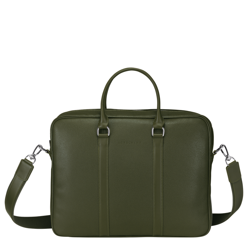 Le Foulonné S Briefcase , Khaki - Leather  - View 1 of  4