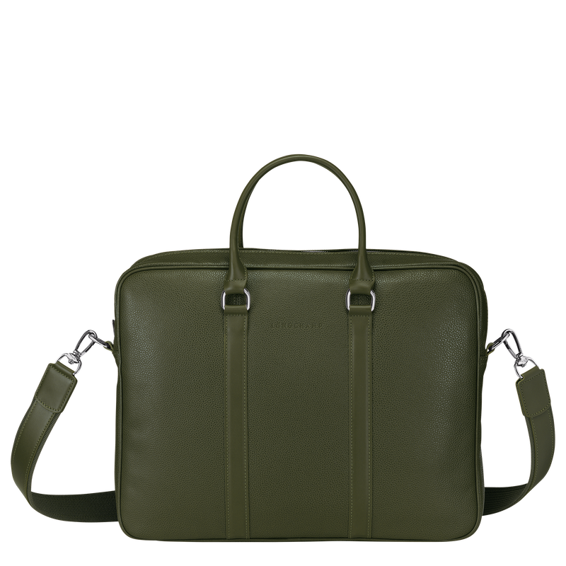 Le Foulonné S Briefcase , Khaki - Leather  - View 1 of 4