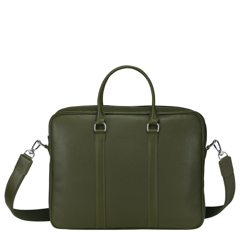 Le Foulonné S Briefcase , Khaki - Leather  - View 1 of  4