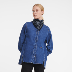 Gallop Denim Silk scarf 50 , Navy - OTHER