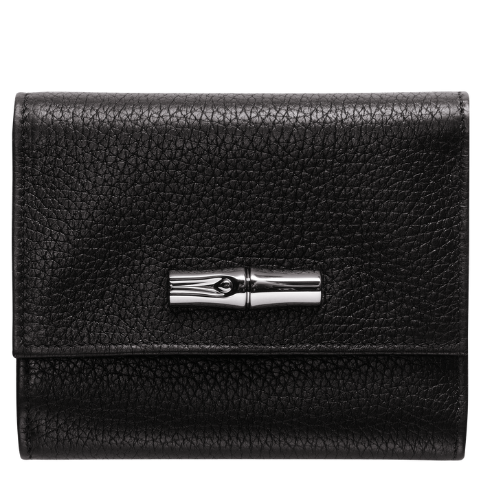 Roseau Essential 컴팩트 지갑, 블랙