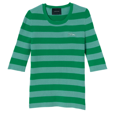 T-shirt en maille, Herbe/Aqua
