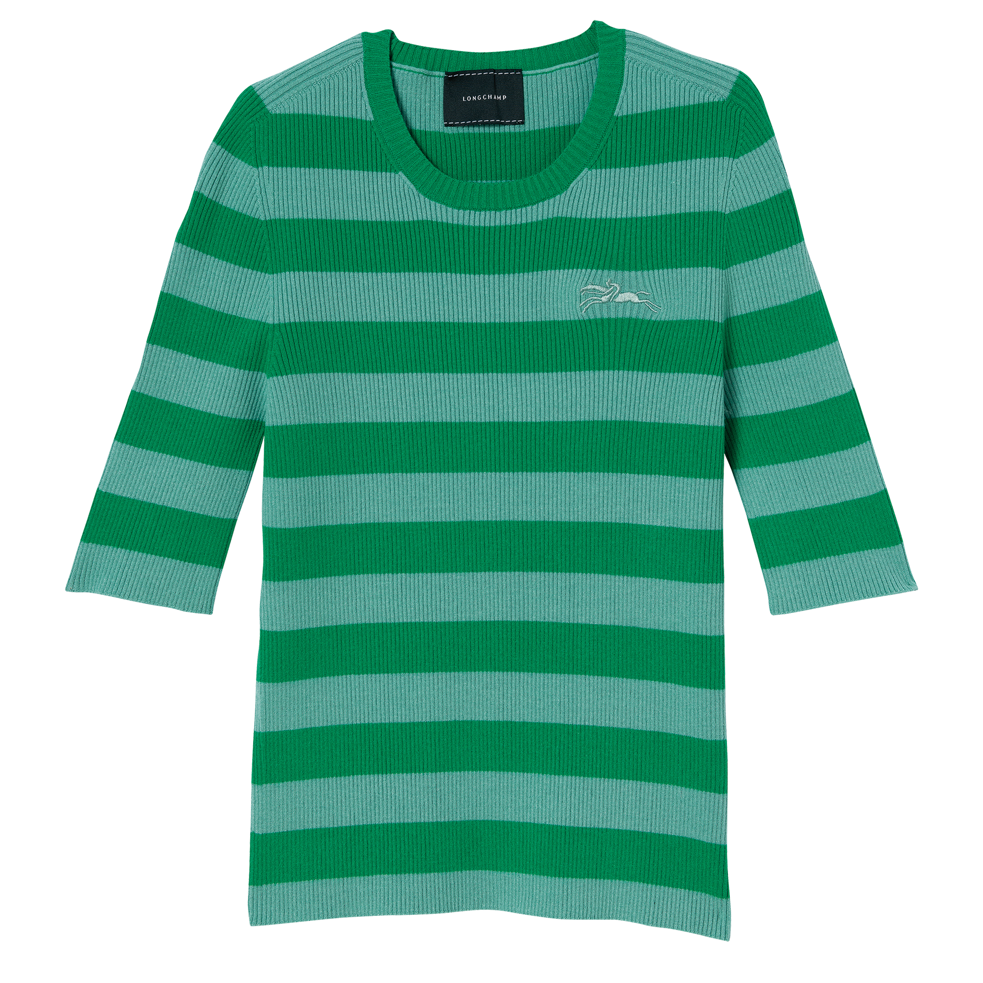 T-Shirt in Strickware, Gras/Aquamarin - Ansicht 1 von
3 - Zoom vergrößern Kollektion Frühjahr/Sommer 2023 T-Shirt in Strickware, Gras/Aquamarin