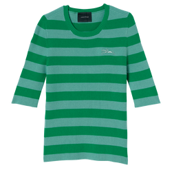 Kollektion Frühjahr/Sommer 2023 T-Shirt in Strickware, Gras/Aquamarin