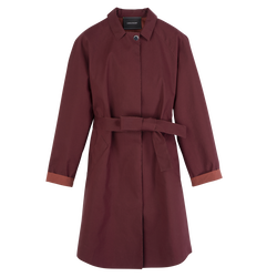 Trench coat , Burgundy - Water-repellent technical canvas