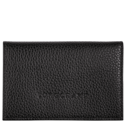 Le Foulonné Card holder , Black - Leather