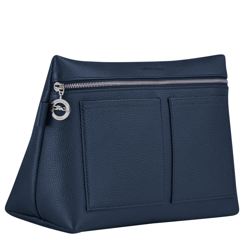 Le Foulonné Toiletry case , Navy - Leather  - View 2 of  3