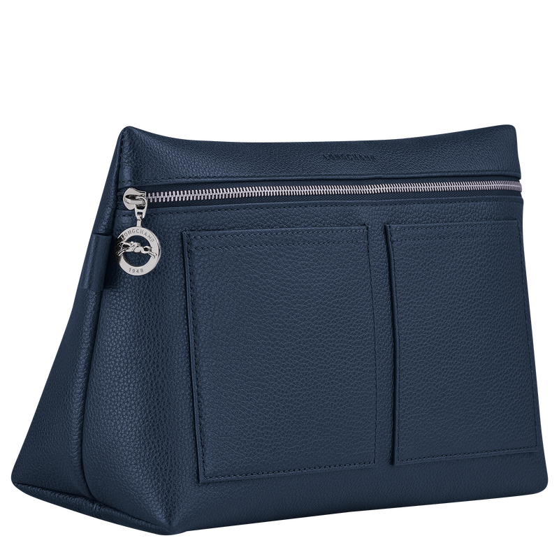 Beauty-case Le Foulonné , Pelle - Blu Navy  - View 2 of  3