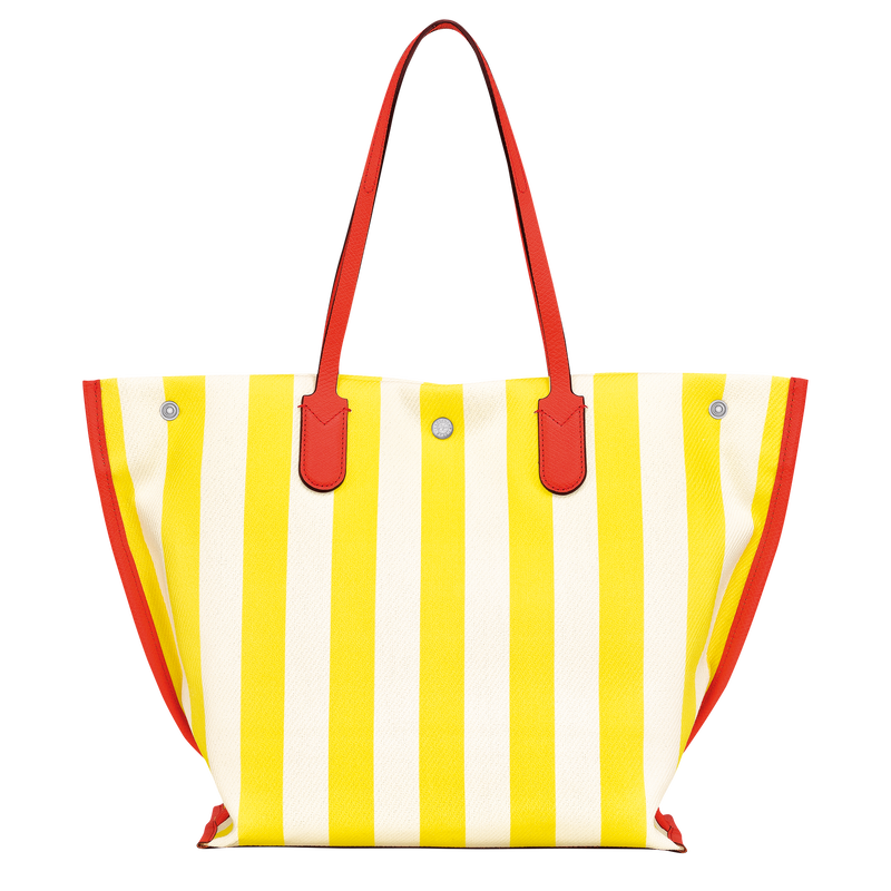 Roseau Essential Tote bag L, Yellow/White
