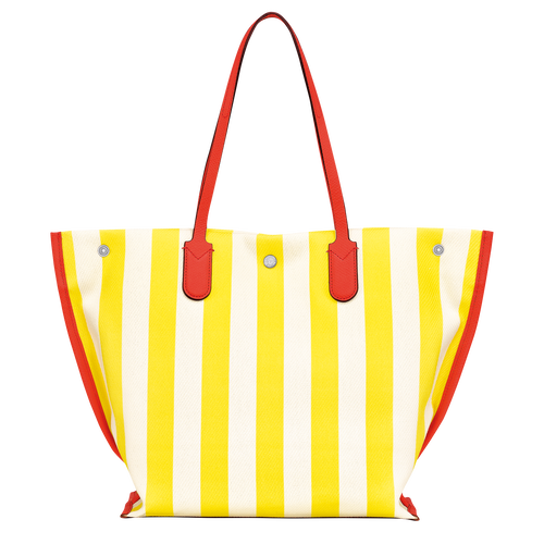 Roseau Essential Tote bag L, Yellow/White