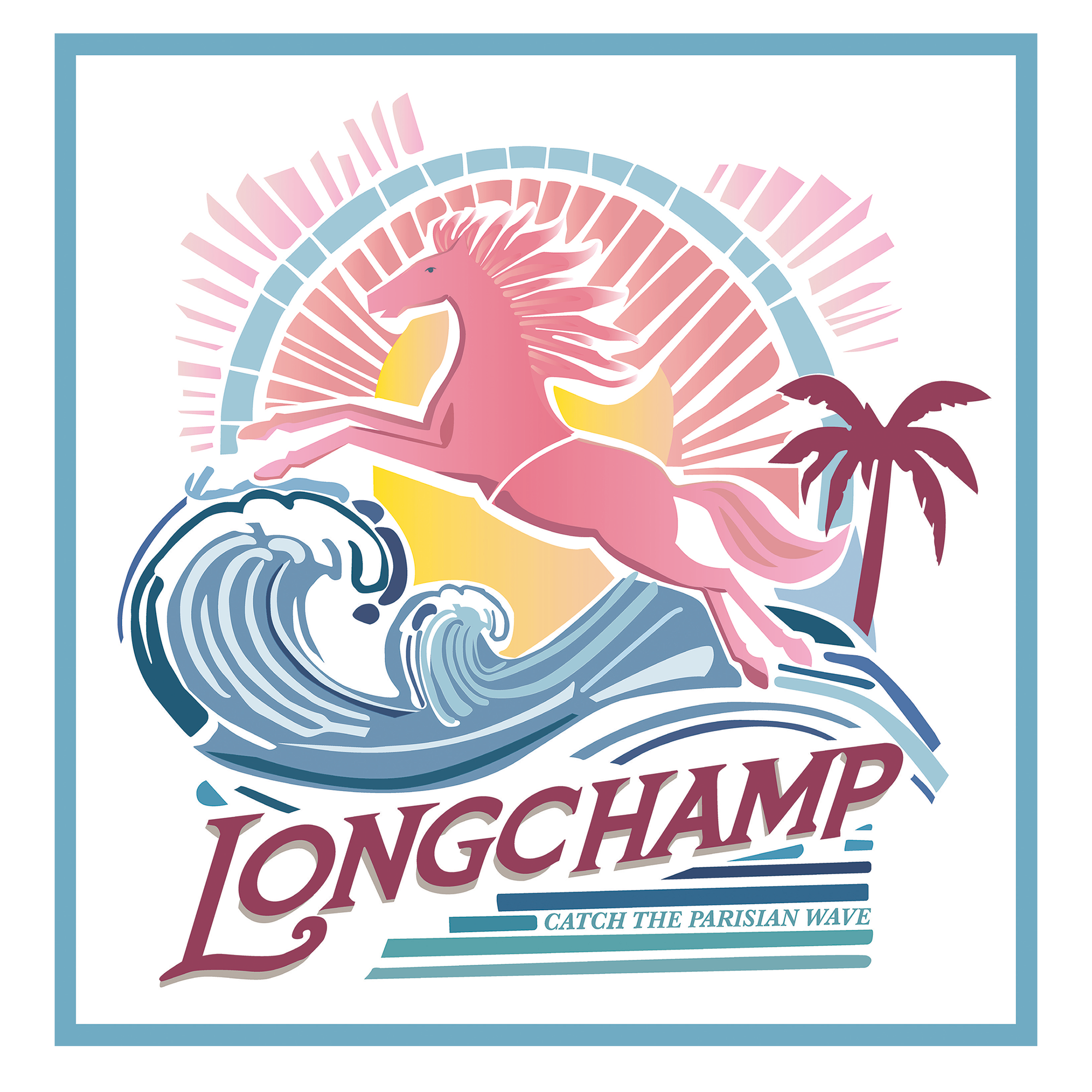 La Vague du Style Carr&eacute; de soie 70, Rainbow