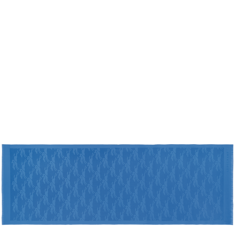 Schals Chevaux jacquard , Wolle - Kornblumenblau  - Ansicht 1 von 2