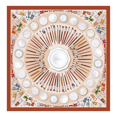 Palette d'Artiste Silk scarf 70 , Cashew - Silk