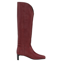 La Cavalière Heel boots , Pomegranate - Leather