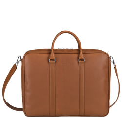 Le Foulonné L Briefcase , Caramel - Leather