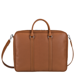 Le Foulonné L Briefcase , Caramel - Leather