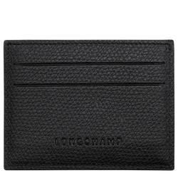 Le Roseau Card holder , Black - Leather