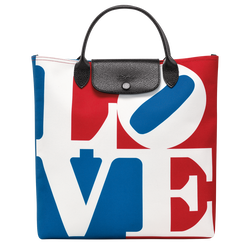 Longchamp x Robert Indiana Tas met handgreep aan de bovenkant L , Wit - Canvas