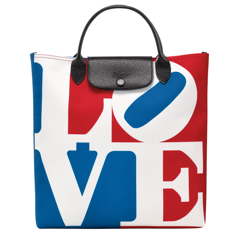 Longchamp x Robert Indiana Tas met handgreep aan de bovenkant L , Wit - Canvas  - Weergave 1 van  4