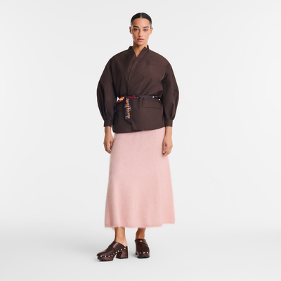 Kimono jacket , Mocha - Techno taffeta