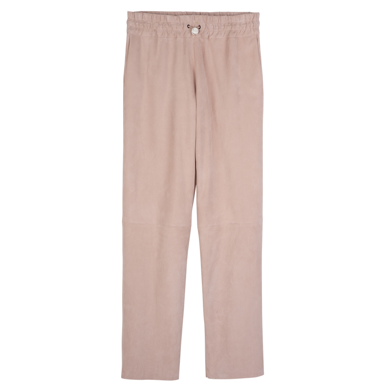 Pantaloni dritti in pelle , Pelle - Rosa  - View 1 of  5