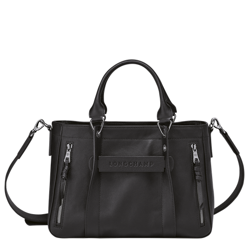 Longchamp 3D 탑 핸들백 S, 블랙