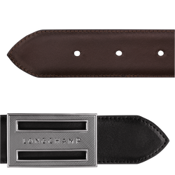 Herrengürtel Delta Box , Leder - Schwarz/Mokka