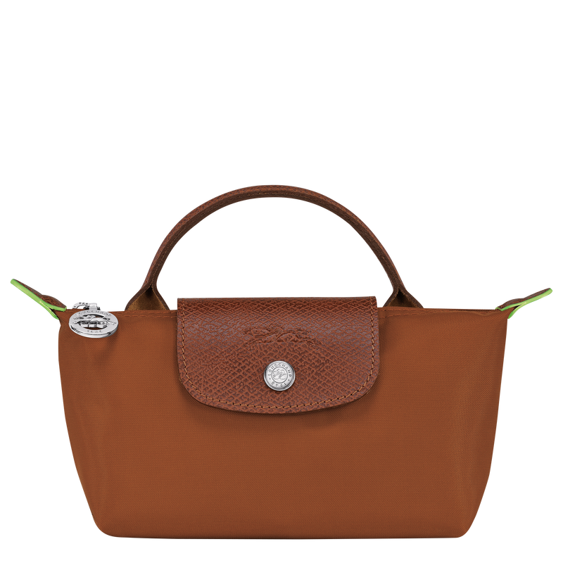 Le Pliage Green Pouch with handle Cognac - Recycled canvas (34175919504)