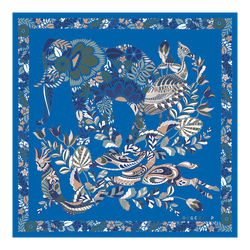 Forêt Longchamp Silk scarf 50 , Atlantic - Silk