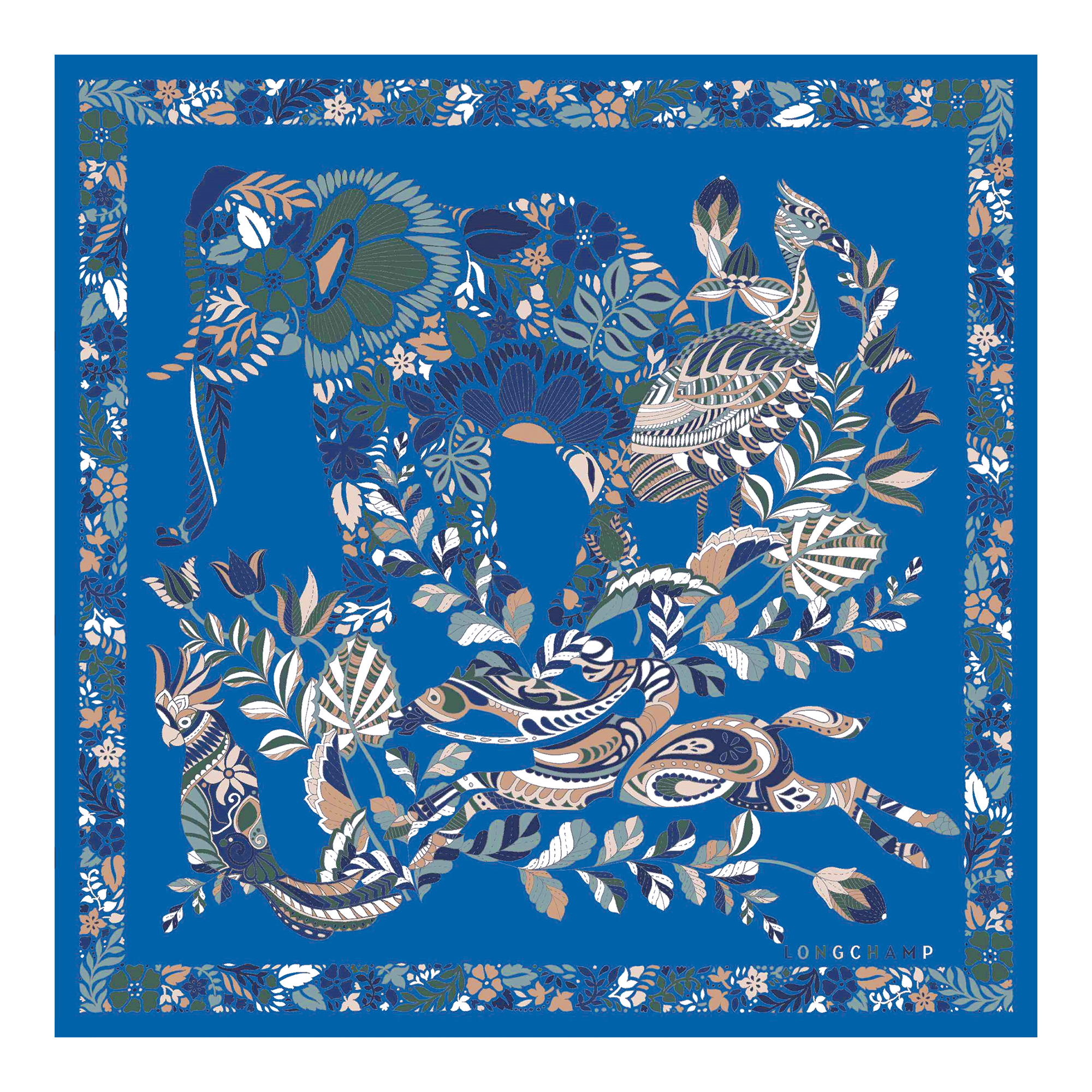 Silk scarf 50, Atlantic - View 1 of
2 - zoom in Forêt Longchamp Silk scarf 50, Atlantic