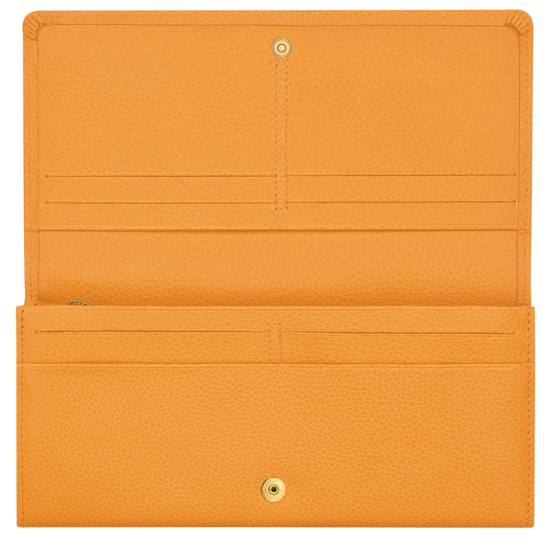 Le Foulonné Continental wallet , Apricot - Leather  - View 3 of  4