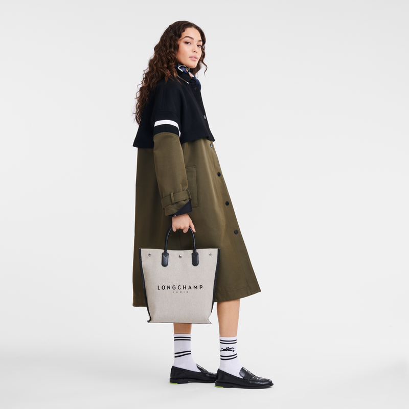 ロンシャン LONGCHAMP トートバッグ Mサイズ ESSENTIAL ショッピングバッグ キャンバス ロゴ 2023年秋冬新作 10211 HSG