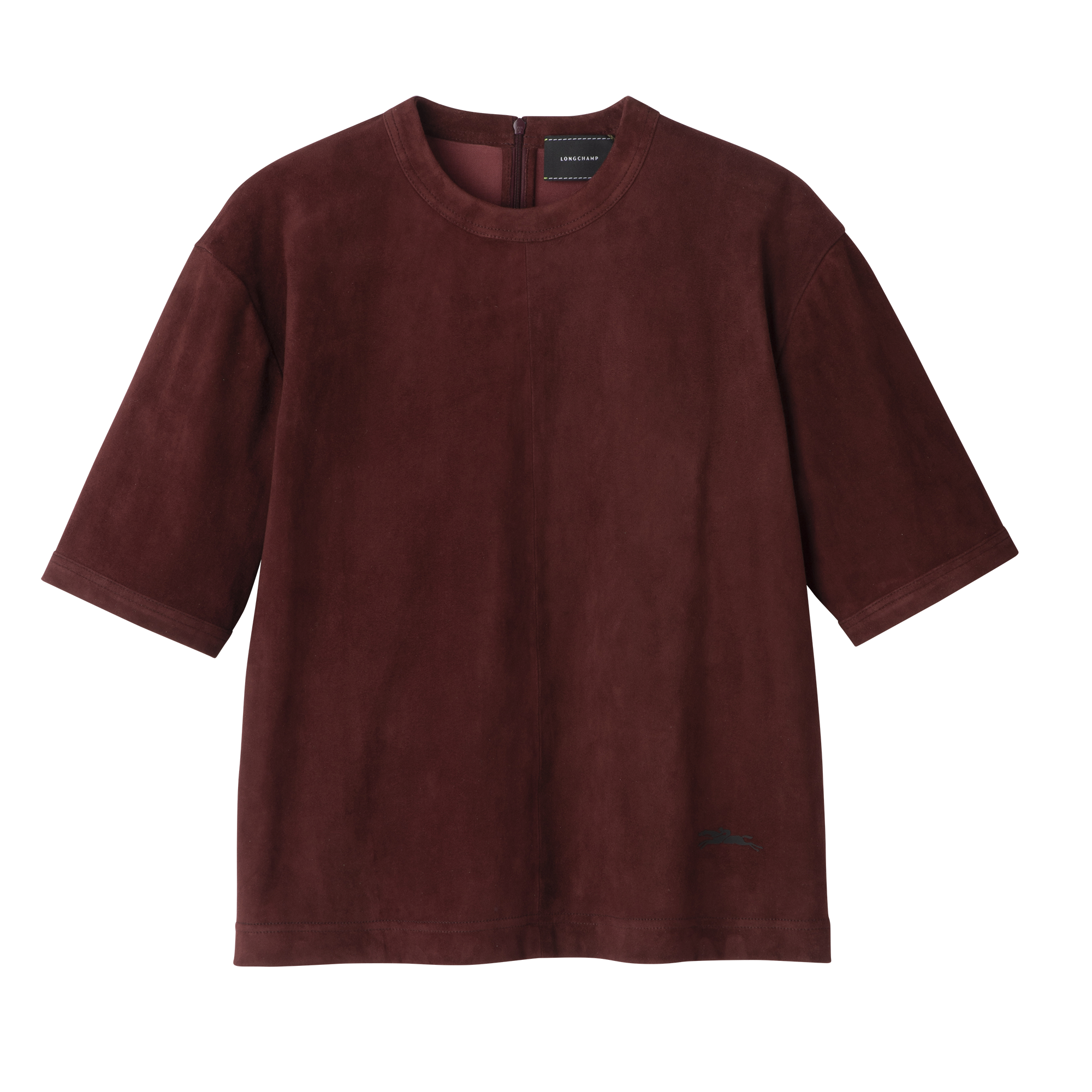 Short leather top, Burgundy - View 1 of
3 - zoom in null Short leather top, Burgundy