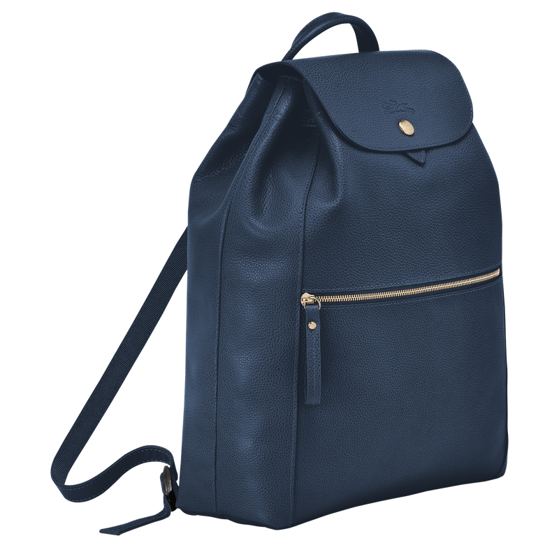 Le Foulonné Backpack , Navy - Leather  - View 2 of 3